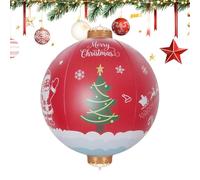 Opdestn Large Christmas Balls | Red Large Inflatable Balls Outdoor Decorations | Weather-Resistant Holiday Party Decor for Garden Window Tree Outdoor Porch Backyard Patio Yard Door Lawn