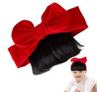 Opdestn Wig for Toddler | Young Girls Bow Bangs Wigs Hairbands | Skin-Friendly Hairpiece, Everyday Headwear for Gathering, Birthday, Photography, Stage, Home