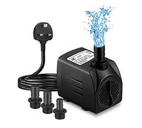 OPDUO 25W Submersible Pump, 400GPH 1500L/H Ultra-Quiet Fountain Water Pump, Detachable and Cleanable Water Pump Replacement Pump for Pet Fountains, Hydroponics with 6.56Ft Power Cord and 3 Nozzles