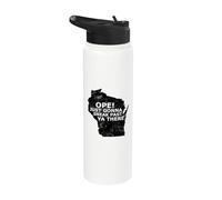 Ope Just Gonna Sneak Past Ya Wisconsin Map Stainless Steel Insulated Water Bottle