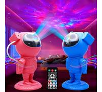 OPEKER 2 Pack Astronaut Galaxy, Night Light Projector with Colourful Nebulae,Space Projector for Kids Room Decor Aesthetic Bedroom,Gifts for a Brother and Sister Children Adults(Blue and Pink)