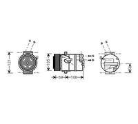 AVA Aircon Compressor OLAK438 for OPEL ASTRA (2004) 1.7 CDTI etc