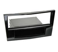Opel "new" black piano 1-DIN front adapter with empty pocket