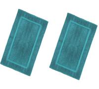 Opel tex 100% Cotton Bath Mats 50x70cm 2 Piece Luxury Terry Towelling 1000-GSM Soft Towel Mat, Thickened Non Slip Floors Mat, Reusable Bath & Toilet Mat Set (Teal/Turquoise)