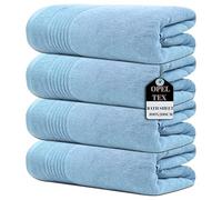 Opel tex Pack of 1, 2, 3, and 4 Large Super Jumbo Bath Sheets 100 x 200 cm 100% Egyptian Cotton Big Bath Sheet Towels Body Wrapped XL Bathroom Towels (4, Sky Blue)