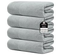 Opel tex Pack of 1, 2, 3, and 4 Large Super Jumbo Bath Sheets 100 x 200 cm 100% Egyptian Cotton Big Bath Sheet Towels Body Wrapped XL Bathroom Towels (1, Silver)
