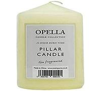 Opella 4 x unscented Pillar 3" Candles Wedding Church 28 hours Burn Time