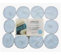 OPELLA Scented Tea Lights Pack of 12 Various scents Candles tealights Fast Post (Cotton Breeze), White