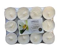 OPELLA Scented Tea Lights Pack of 12 Various scents Candles tealights Fast Post (Vanilla), White