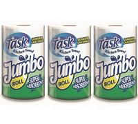 Opella Task Kitchen Towel Super Absorbent Jumbo Rolls - 3X Jumbo Rolls - Ideal for Spills, Cleaning Windows and Messes All Around - All Purpose - Jumbo Size for Extra Use, White