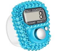 Opemg 1Pc Blue Electronic Finger Tally Counter Resettable Mini Lap Counter for Golf Goods Counting Lap Convenient Finger Clicker Counter, Portable Digital Display Tally Counter Knitting Accessories