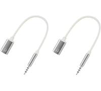 Opemg 2 Pcs Silver Headphone Jack Adapter, 3.5mm Male to TypeC Female Audio Cable Cord, USB C to Aux Audio, for MP3 Players, Laptops, Smartphone