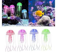 Opemg 4 Pcs Fluorescence Jellyfish Aquarium Decorations for Large Small Fishtank Glowing Jellyfish Toy for Fish Tanks Jellyfish Decorations for Bedroom, Aquatic Pets Aquarium Décor