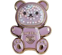 Opemg Purple Cute Phone Stand Holder,Cell Phone Bear Shaped Hidden Kickstand for Desk,Bear Shaped Phone Holder,Adjustable Tablet Phone Ring Stand with 3D Moving Star Sequins for Women Girls