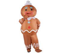 Opemon Christmas Inflatable Costume Gingerbread Blow Up Costumes Adults Fancy Dress Xmas Cookie Cosplay Halloween Party