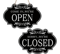 Open And Closed Business Sign, Double Sided Reversible Come In We're Open And Sorry We're Closed Sign Store Hanging Sign For Restaurant Club Cafe Hote