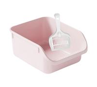 Open Anti Splashing Kitty Litter Pan Portable Nonstick Litter Pan pink 39x29.5x17cm