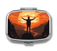 Open Arms Pill Box Cute Square Pill Case Portable Medicine Tablet Vitamin Holder Organizer for Purse Pocket