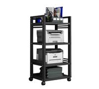 Open AV Media Stand 4-Layer Printer Stand with 360° Wheels Audio Tower for Gaming & Recording Room Heavy-Duty Load Capacity 88lbs Space-Saving Design (Color 2)
