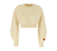 Open-back Cropped Wool Jumper - female - Heron Preston - Round-neck Knitwear - Beige - L - Knitwear L