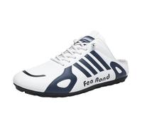 Open Back Sneakers for Men,Men's Backless Sneakers Casual Mules,Slip On Backless Trainers Men,All-Match,Non Slip,Hand-Free,for Daily Outing,Walking,Shopping White