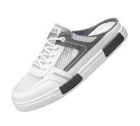 Open Back Sneakers for Men,Mesh Slip On Mules for Men,Mens Backless Trainers,Men's Slip On Mule Sneakers,All-Match Casual Mule Open Back Sneakers,Breathable,Non Slip,for Daily Outing