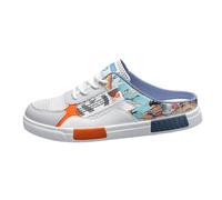 Open Back Sneakers Summer,Mesh Slip On Mules for Men,Mens Backless Sneakers Mesh Slip-On Mule Shoes Breathable Slippers,Non Slip,Wear-Resistant,for Shopping,Work and Other Occasions White