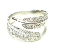 Open band ring, Soul feather motif, Native American jewellery made of sterling silver