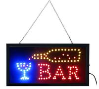 Open Bar LED Neon Business Motion Light Sign. On/Off with Chain 19 x 10 x 1 by LED Lights.