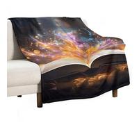 Open Book and Light Flannel Throw Blanket - 40"x60" Soft Lightweight Plush Blanket for Couch Bed Sofa, Oversized Camping Travel Blankets, Machine Washable Home Decor Gift for Men Women