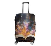Open Book And Light Suitcase Covers Luggage Protector - Travel Elastic Baggage Case Protective, Washable Anti-scratch Large Suit Case Cover for Suitcases Fits 19-32 Inch Luggages, white, L, Flower and