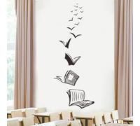 Open Book Fly Birds Wall Sticker Library Classroom Reading Book Study Animal Wall Decal School Bedroom Home Decoration 42X110CM
