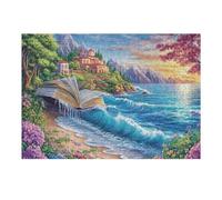 Open Book Ocean Wave 300 Piece Jigsaw Puzzle for Adults Hallway Wall Art Statement Piece Precision Cut for Interior Design Lovers 300 PCS