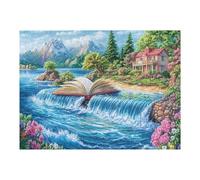 Open Book Ocean Wave 500 Pieces Premium Jigsaw Puzzle Adult Jigsaws Educational Challenge Mental Exercise Wall Art Winter Durable Cardboard 500 PCS