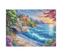 Open Book Ocean Wave Forest Wild Nature Beautiful 500 Piece Jigsaw Puzzle for Adults Teens Study Room Decor Focus Training Vibrant Colours Great Gift for Scholars 500 PCS