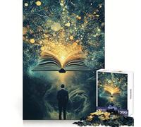 Open Book of Magic Jigsaw Puzzles for Teenagers 1000 Pieces Reason Skill Toy Soothing Play Exact Cut Santa Wish Gift (38x26cm)