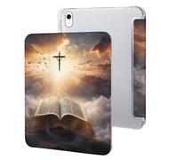 Open Book Tablet Case with Pencil Holder Compatible with iPad 9th/ 8th/ 7th Lightweight Hard Protective Cover