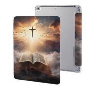 Open Book Tablet Case with Pencil Holder Compatible with iPad 9th/ 8th/ 7th Lightweight Hard Protective Cover