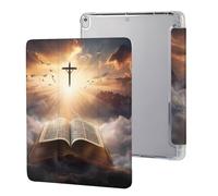 Open Book Tablet Case with Pencil Holder Compatible with iPad 9th/ 8th/ 7th Lightweight Hard Protective Cover