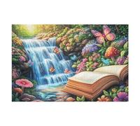 Open Book Waterfall 1000-piece Jigsaw Puzzle Set For Adults Teens 14+ Logic Skill Indoor Game Family Game Night Summer Paperboard 1000 PCS