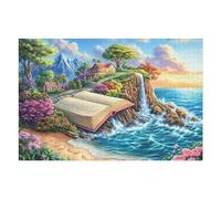 Open Book Waterfall 1000 Pieces Premium Jigsaw Puzzle Adult Jigsaws Educational Challenge Mental Exercise Wall Art Winter Durable Cardboard 1000 PCS