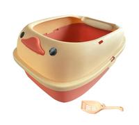 Open Cat Litter Box - High Sided Waste Pan, Large Capacity Litter Container, Splash Proof Wall Guard Design, Deep Basin Waste Management Station, Feline Sanitation Accessory for Multi Cat Households