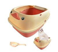 Open Cat Rat Box, Cat Litter Pan, Cat Litter Pan, Cat Boxes for Indoor Cats, Cat Litter Container for Poop, Rubbish Container with Scoop, Large Cat Pan, Cat Grief