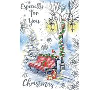 Open Christmas Card Especailly For You Bench Robin 7.5" x 5" Lovely Verse