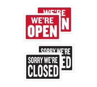 Open & Closed Large Sign 12"H x16"W Double Sides Plastic Vinyl Waterproof Signage 2 PC