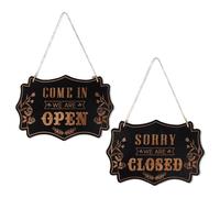 Open Closed Sign, 11.81x7.87in/30x20cm Come In We Are Open Sorry We Are Closed Wooden Hanging Sign with Rope for Business Store Shop Retail Restaurant Indoor/Outdoor Use
