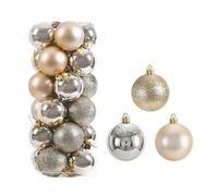 Open Closed Sign 24Pcs 3/4/6CM Christmas Balls Big Ball Tree Pendant Ornaments for New Year Party Decor Gifts Accessory(4CM,Champagne Gold)