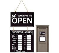 Open Closed Sign - PVC, Open Closed Signs Opening Hours, Humanized Weather | Business Restaurant Shops, Modern Wood Opener, Buges Signs Business Hours S