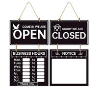 Open Closed Sign Shop Window Opening Hours Times Open And Closed Sign | Interchangeable Sign Set For Business Hours, Small Businesses, Shops, Office