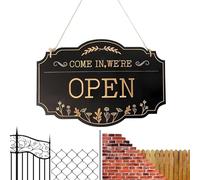 Open Closed Sign - Wood 30x20cm Double Sided Hand Painted Indicator Open Closed Sign | for Friends, Students, Adults, Indoor, Office, Shop, Commercial, Outdoor, Store